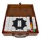 WE Games Mexican Train Dominoes with Wooden Treasure Box - White Tiles with Colored Pips - Thick Size